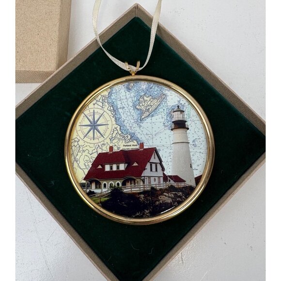Lovell Designs Portland Head Light Maine Compass Latitude Ornament Lighthouse - Picture 1 of 5
